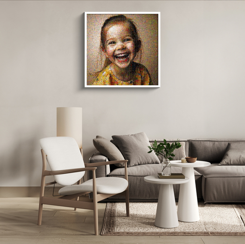 Personalisierbares Fotomosaik aus Kinderfotos