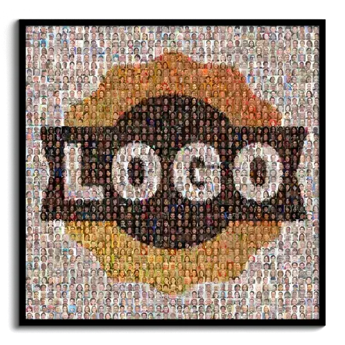 Personalisiertes Fotomosaik: Firmenlogo aus Mitarbeiterbildern
