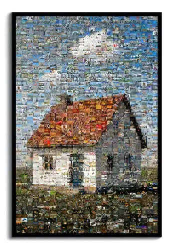 Mosaikbild Eigenheim aus Baustellenfotos