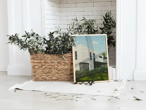 Mosaikbild Eigenheim aus Baustellenfotos